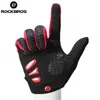 Luvas de ciclismo ROCKBROS Touch Screen Homens Luvas de ciclismo outono inverno à prova de vento bicicleta luvas GEL Pad à prova de choque luvas de dedo completo 231109