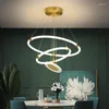Ljuskronor modern enkel personlighet kreativ cirkel ledande ljuskrona trapprum matbord kök interiör belysning