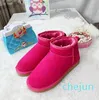 Clássico ultra mini shearling bootie botas de neve macio e confortável pele de carneiro pele de pelúcia manter botas quentes com cartão saco para o pó