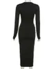 Urban Sexy sukienki jesień skrzyżowane cleavage maxi sukienki kobiety zwięzłe rozlane eleganckie eleganckie lady High Street Bodycon Slim Robe Scirt SM8N