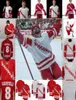 Wisconsin Badgers Hokey Forması Cole Caufield Linus Weissbach Alex Turcotte Wyatt Kalynuk Roman Ahcan K039andre Miller Daniel L7501646