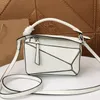 Yüksek kaliteli kadın geometrik diyagram omuz çantası lüks tasarımcı moda orijinal deri crossbody el çantası klasik kontrast renkli cüzdan loewees