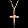 Halsbandörhängen Set 2023 Love Master Stone Cross 18k Gold Plated Copper Ladies Jewelry Holiday Gift