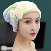 Towel Dry Hair Bowknot Shower Cap Soft Water-absorbent Quick-drying Colorful Coral Fleece Bath Accessories