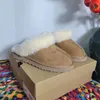 مع مربع تسمان النعال الكستناء فراء الشرائح من جلد الغنم shearling tazz نيو بغل النساء الرجال فائقة منصة منصة التمهيد