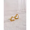 Stud Earrings Yhpup 316 Stainless Steel Heart For Women Charm Shell Gold Color Rust Proof Fashion Cute Romantic Basic Jewelry
