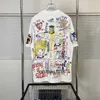 Herr tshirts tshirts saint michael stil graffiti hand ritad tecknad tryck rund hals kort ärm vintage älskare tshirtydvf