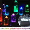 Veilleuses lumineuses LED en verre de cristal, affichage d'objets transparents, lumière de Base colorée, socle de Figurine carré LL