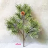 Faux Floral Greenery Atacado Artificial Pine Branch Plantas Guirlanda de Natal DIY Acessórios Green Plastic Branch El Year Home House Decor 231109