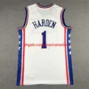 James Harden Tyrese Maxey Joel Embiid Basketball Jersey 2022 Allen Iverson Julius Erving Sixer City White Editi