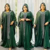Ropa étnica Musulmán Abaya Vestido Dubai Gasa Diamante África Tamaño grande Casual Túnica suelta Marroquí Caftan Vestidos para mujeres