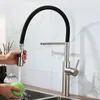 Robinets de cuisine en acier inoxydable 304, robinet de lavabo à légumes, tuyau en Silicone noir, évier en Nickel et robinet mixte froid