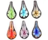 Pendentif Colliers Qianbei En Gros 6pcs À La Main Murano Lampwork Verre Mélange Couleur Fleur Goutte Pour Collier Bijoux