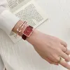Montres-bracelets mode Rectangle femmes montres minimaliste dames Quartz qualités Style décontracté femme acier inoxydable aimant horloge