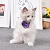 طوق Cat Collar Bow Breatfly Tie Tie للكلاب قلادة قلادة جميلة مع ملحقات سلامة الحيوانات الأليفة من الجرس هريرة