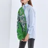 Camicette da donna Patchwork Hit Color Kitting Camicie Colletto con bavero femminile Manica lunga Tunica a vita alta Moda donna irregolare