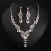 Chains Super Shiny Crystal Gem Necklace And Earrings Suite Clavicle Female Bridal Banquet Performance AccessoriesChains