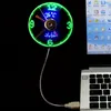 Relógios de mesa e ventilador de relógio inteligente LED exclusivo com exibição de temperatura em tempo real USB piscando luz emitindo