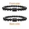 Strand Fashion Zodiac Bracelets para homens homens foste preto ágata de pulseiras Jóias de casal para presentes