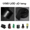 Night Lights Lampe de Chevet Chambre 3D Light Fixtures Novelty USB LED -lampa Mini Batteridriven akryl