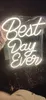 „Best Day Ever“ LED-Leuchtreklame für kalte Wanddekoration, Schlafzimmer-Heimdekoration, warmweiße Beleuchtung, geheimnisvolles Geschenk für Wohnzimmer, individuelle Dekorationen