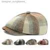 Cappelli a tesa larga 2023 Uomini e donne Retro ottagonale C addensato lavorato a maglia strillone C lingua d'anatra pittore cappello berretto scozzese Street Forward CL231109