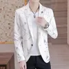 Herrdräkter Business West Men Slim Personality Spring and Autumn Suit koreansk version stilig all-match tryck liten jacka kort