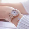 Наручные часы для женщин с бриллиантами, модные розовые золотые Женевские женские наручные часы, женские кварцевые часы Relogio Feminino