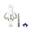 Csyc nc006 vidro água bong bong dab fumando tubo de fumantes 14 mm 19mm de quartzo cerâmica clipe de buzina ox buzina em linha perc bubbler tubos bongs bongs