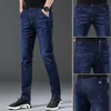 Herren-Jeans, modisch, europäisch-amerikanischer Stil, Stretch-Herren-Jeans, luxuriöse Herren-Denim-Hosen, schmal, gerade, tiefblau, Gentleman, Größe 28–38, Hosen 231108