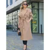 Mezclas de lana para mujer Mezclas de lana para mujer TRAF MUJER Abrigo de invierno con cinturón Abrigos decorativos Temperamento Color sólido Moda retro Chaquetas elegantes para mujer 84724 230227