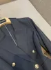 2023 Spring Black Solid Kolor Blazers Sukienka z długim rękawem przyciski kasetowe podwójne sukienki S3A091031