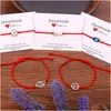Charmarmband turkiska onda lyckliga ögonarmband för kvinnor handgjorda flätade rep smycken röda armband kvinnlig droppleverans je dhgarden dhqhn