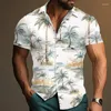 Chemises décontractées pour hommes Hawaiian pour hommes 3D cocotier imprimé vêtements de haute qualité été à manches courtes Tops Beach Party Blouse