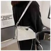 2024 New luxury high quality handbag shiny chain small square mirror laser underarm simple Messenger