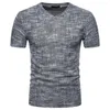 Camisetas masculinas lnncdis Men Summer Casual Soid Hole V Blusa T-shirt Pullover de pescoço para masculino Tela de rua