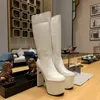 TOP Quality luxury Super High Heel Platform Women Sexy Real Leather Knee high Boots ankle boots chunky heel Nightclub Party Height Increasing Amazing Booties