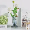 Vases Vase Home Decor Flower Pots Decorative Living Room Decoration Glass Container Transparent Striped Crystal Hydroponic Ornaments 231109