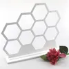 Smyckespåsar örhänge Holder Organizer Honeycomb Design Hexagon Beehive Grid Form Display Stand för studörhängen Halsband Vita