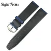 Titta på band 20mm spänne 18mm Blue Black Band Men Portofino Leather Strap Replacement Watchband Belt Pin Montre 231109