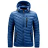 Mens Down Parkas Men Autumn Winter Warm Waterproof Jacket Coat Huveed Casual Outwear Löstagbar hatt Outfits Man 231109