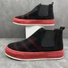 Moda Nero Verde Strass Designer Uomo Sneakers Low Top Punta tonda Tacco piatto Uomo Scarpe casual Zapatillas Hombre