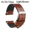 Titta på band Retro Red Brown Leather Band Quick Release Calfskin Strap Armband 18mm 20mm 22mm Accessories Hand Made