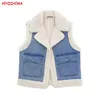 Gilet da donna MNCCMOAA 2023 Autunno Inverno Donna di alta qualità Moda Denim Spessa Gilet in pile Cappotto Casual femminile Senza maniche Gilet caldo