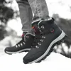 Stiefel Winter Männer Stiefel Mit Fell Warme Schnee Rutschfeste Männer Arbeit Casual Schuhe Wasserdichte Leder Sneakers High Top Stiefeletten plus Größe 231108