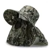 Bandanas Mehrzweck Camouflage Outdoor Klettern Angeln Krempe Fischerhut Sommer Herren Bucket Neck Guard Sonnenschutzkappe