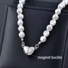 Choker Kioozol Chic Pearl Heart Necklace For Women Girls Crystal Chain on Neck Fashion Jewelry Ankomst Tillbehör KO2