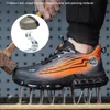 Boots Men Air Cushion Sport Safety Shoes Fashion Work Antismash Antipuncture Intestructible Lightweight Protective 231108