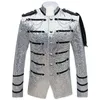 Mens Suits Blazers Sequin Embellished Blazer Jacket Men Stage Party Suit Military Dress Tuxedo Singer Show DJ Costume Homme 231109