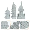 Garden Decorations Pagoda Statue Tower: Ceramic Figurine 3pcs Environments Flower Vase Aquarium Diy Landscape Ornament For Zen Home Decor